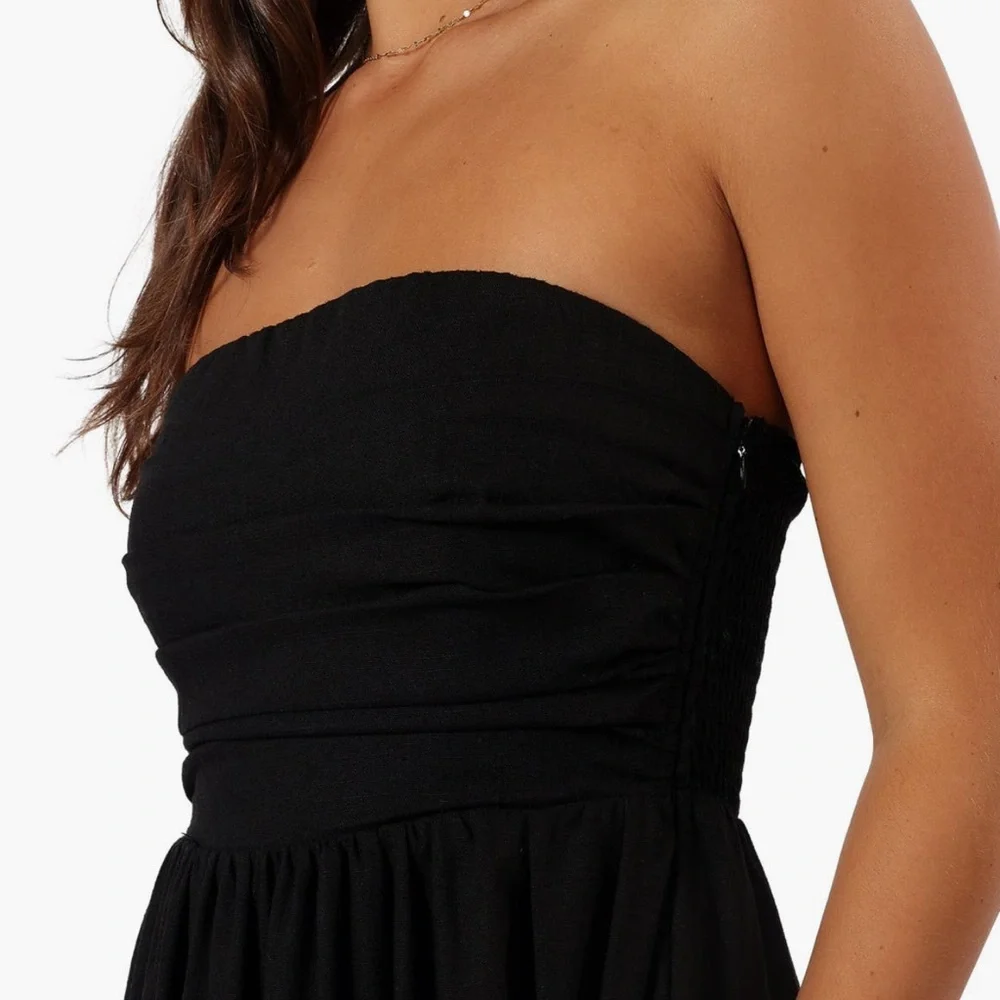 Petal & Pup Black Strapless Maxi Dress - Picture 4 of 7